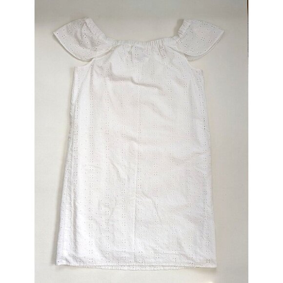 J. Crew Factory White Eyelet Summer Dress Off Shoulder Size XS J0976 - Picture 1 of 6